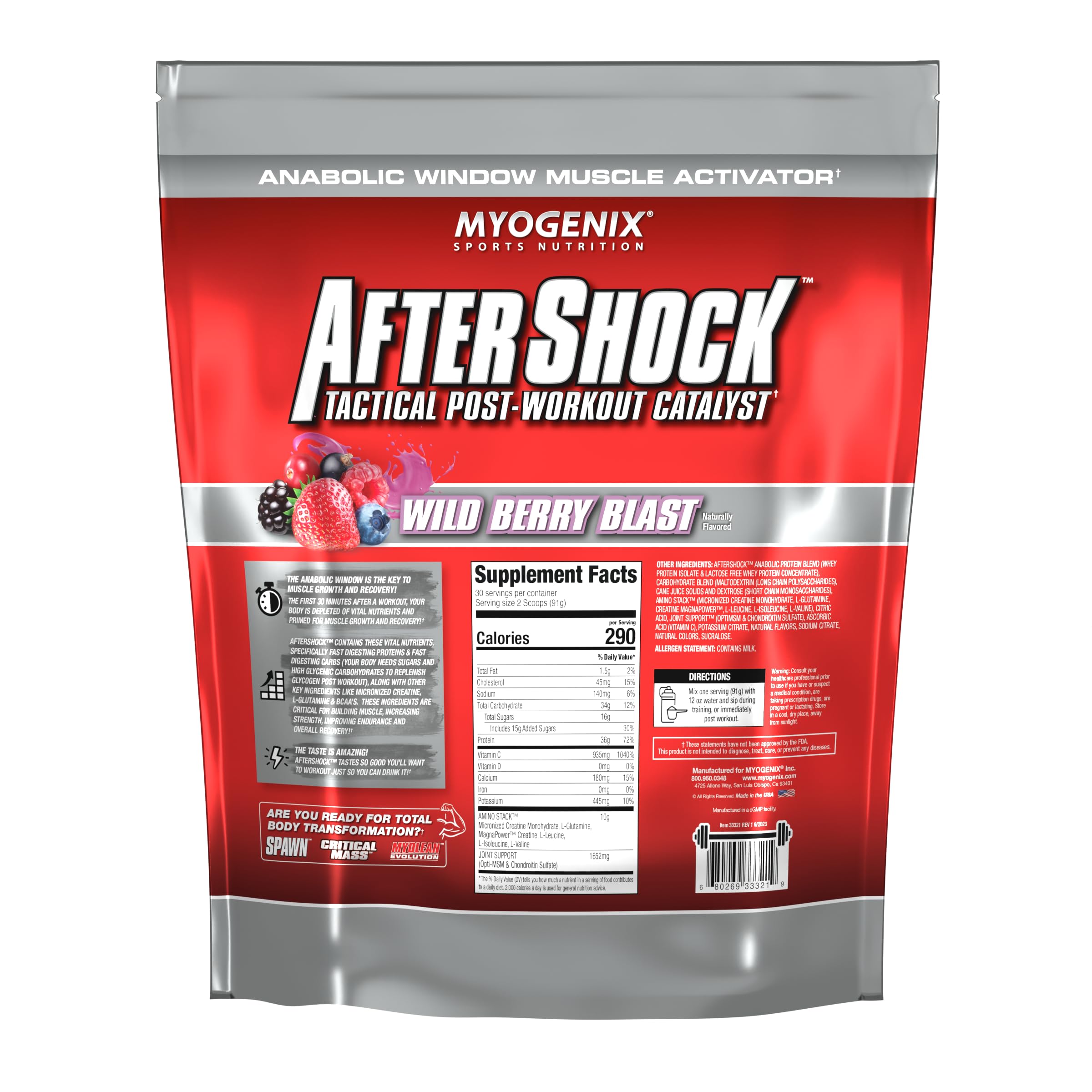 Myogenix Aftershock five flavors lineup for variety after training