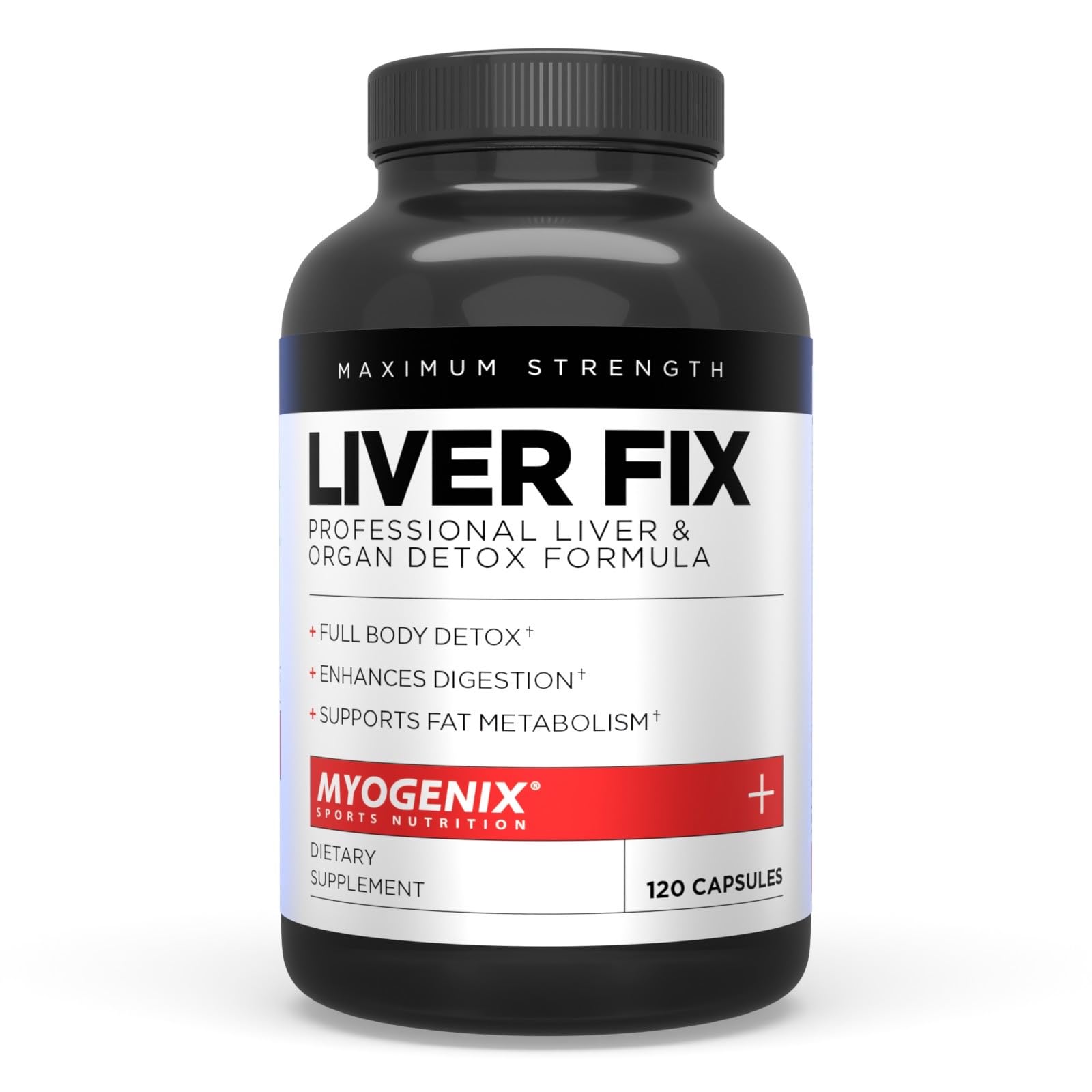 Myogenix Liver Fix capsules close-up, supporting liver antioxidant defense for everyday detox.