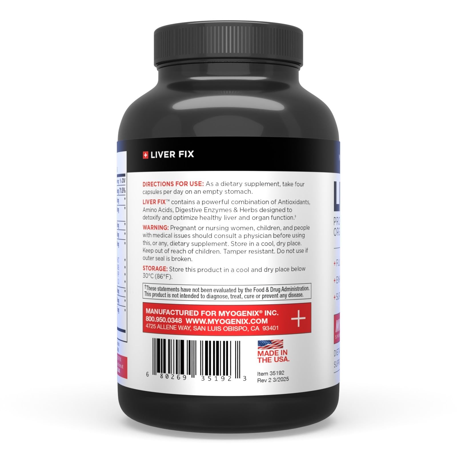 Myogenix Liver Fix digestive enzymes and bile salts aiding digestion and nutrient absorption.