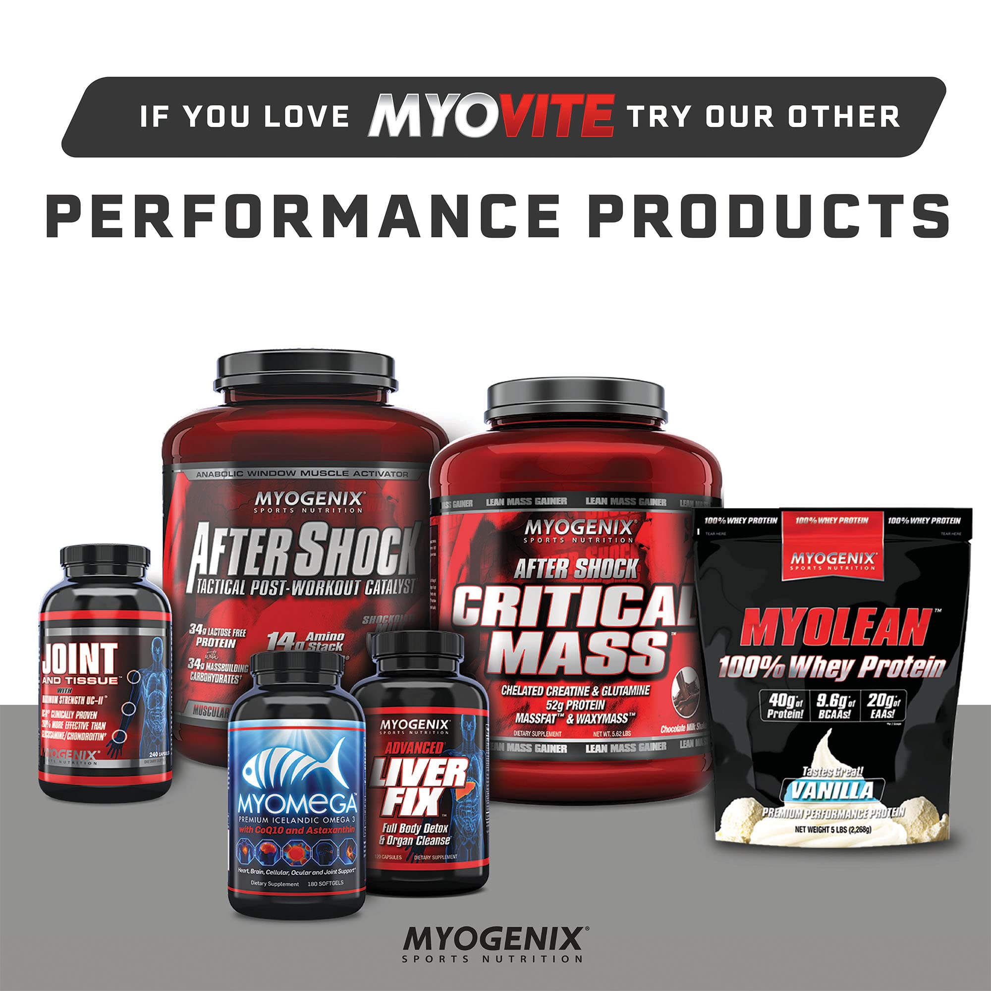 Myogenix Myovite joint blend with MSM, glucosamine, and chondroitin.