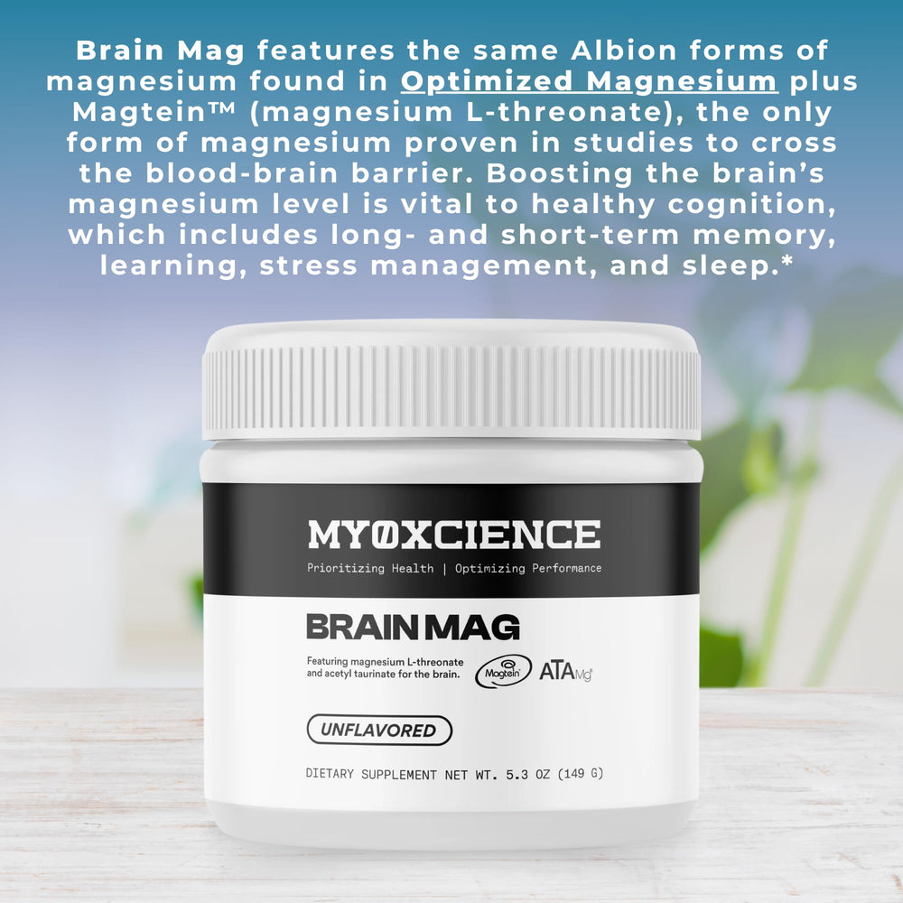 Unflavored Brain Mag blends easily into beverages