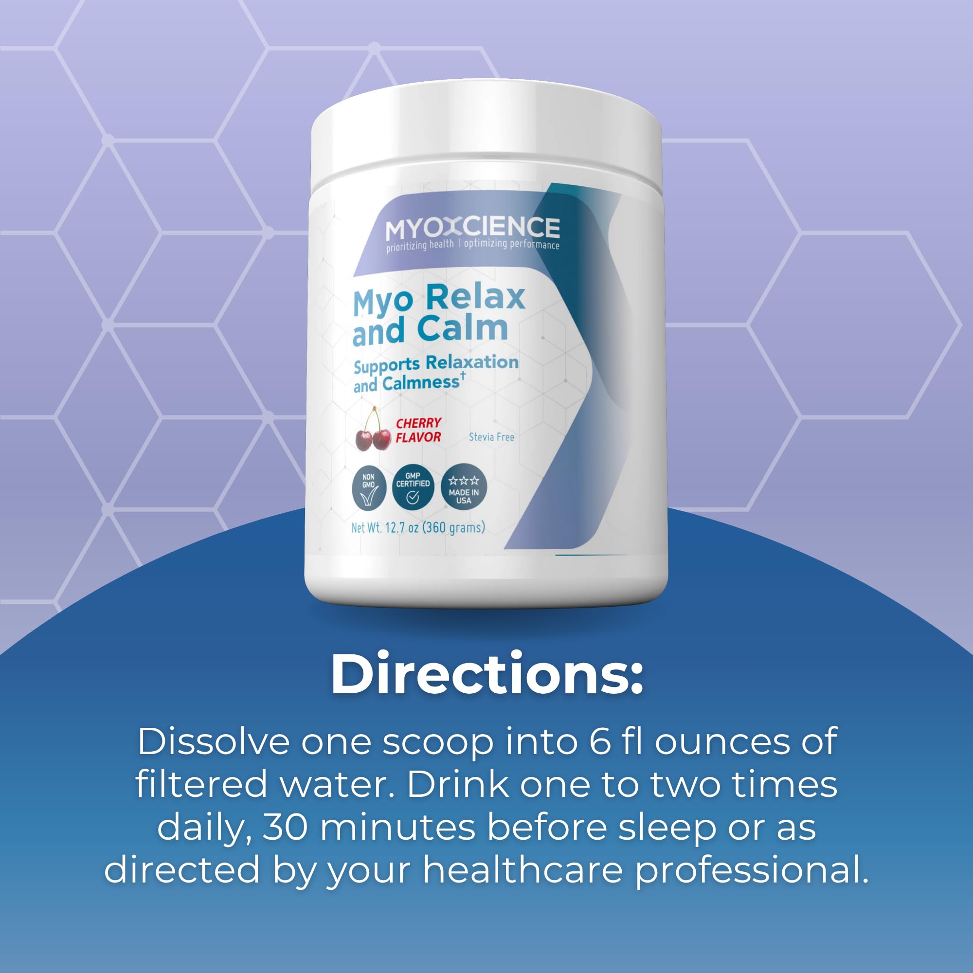 MYOXCIENCE Myo Relax & Calm allergen-free seal emphasizing clean label