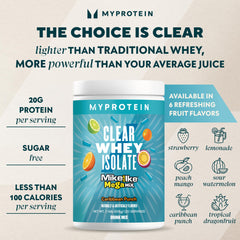 Myprotein Clear Whey Isolate Caribbean Punch pour into a glass for a crisp, low-calorie drink
