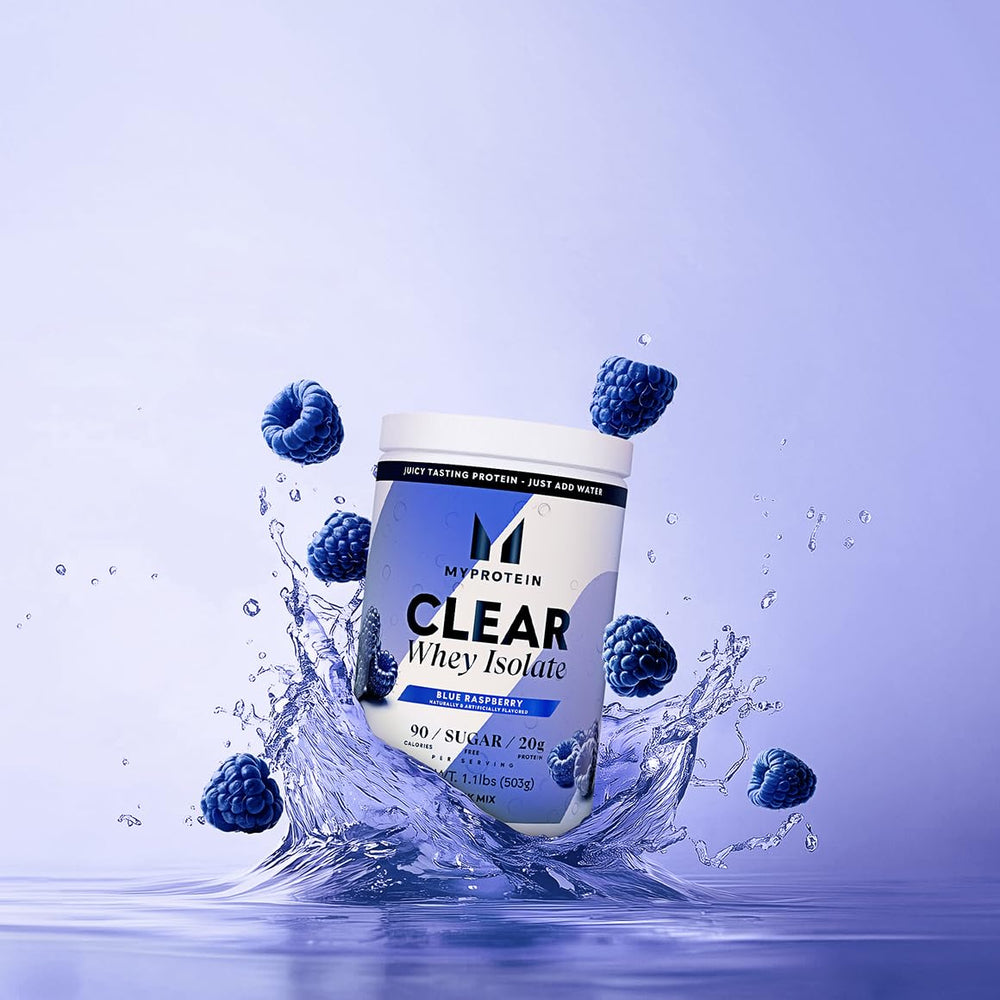 Clear whey mix poured into a glass shows a juice-like texture.