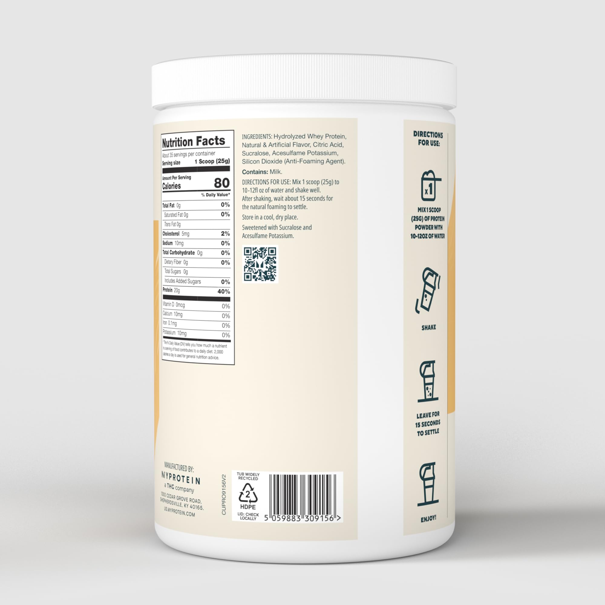 Myprotein Clear Whey Isolate close-up of a refreshing, low-calorie protein option