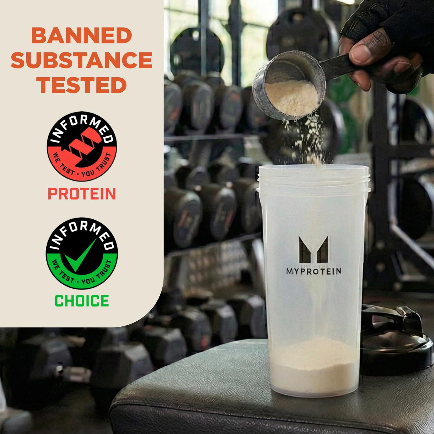 Shaker with blended Clear Whey Isolate ready to drink after training