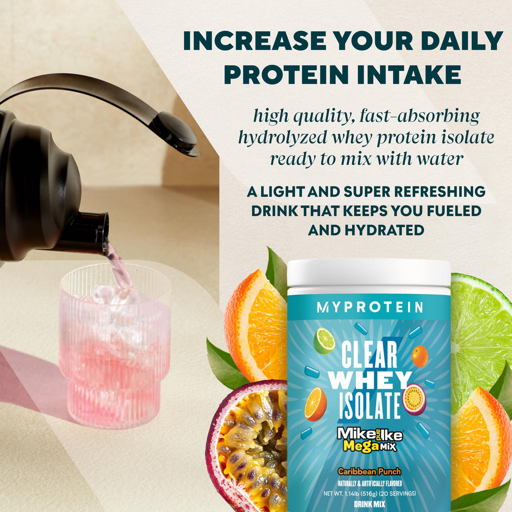 Myprotein Clear Whey Isolate Sour Watermelon pour into glass for quick hydration