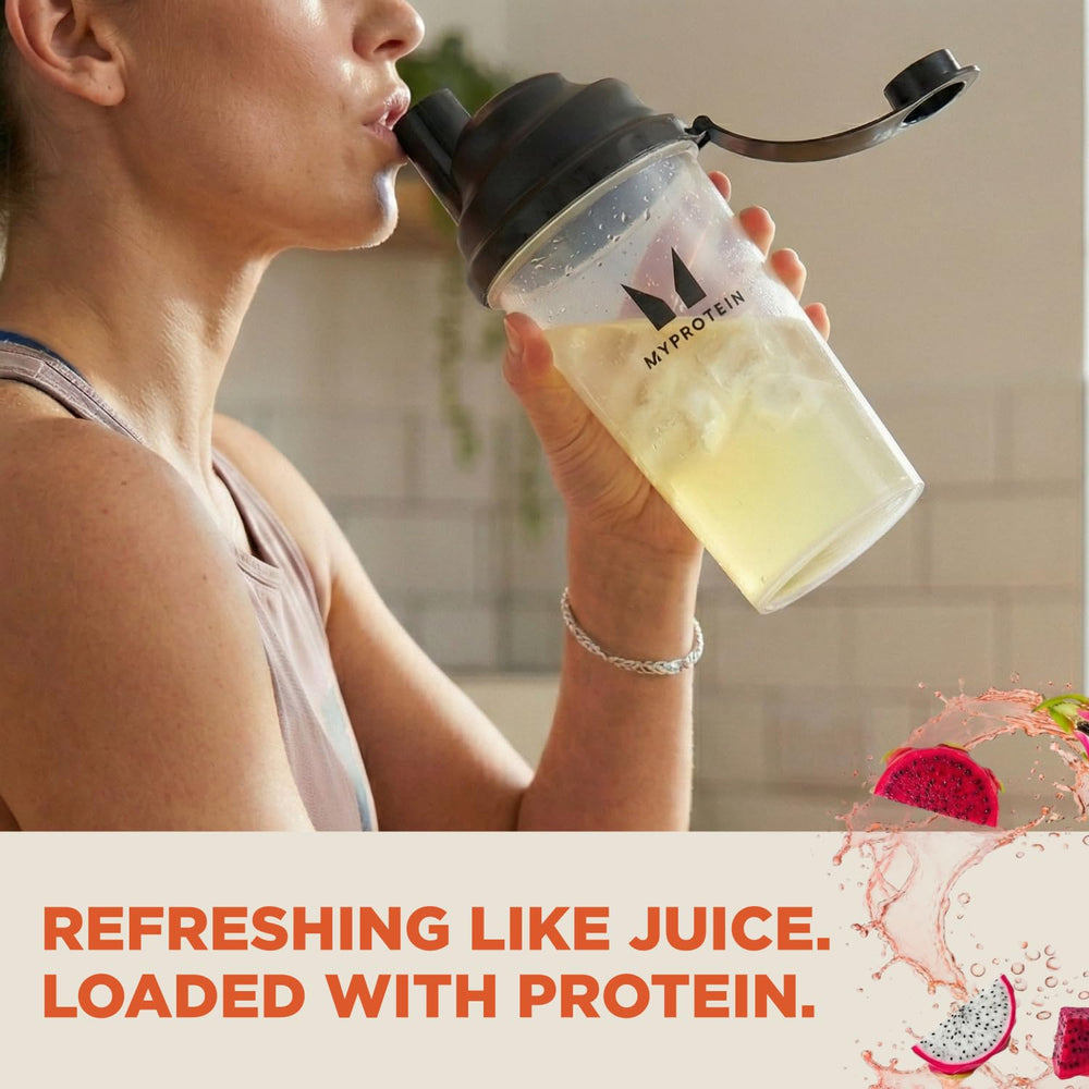 Myprotein Clear Whey Isolate Strawberry shake ready after a workout