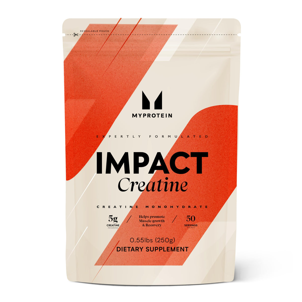 Myprotein creatine monohydrate powder tub shows pure unflavored formula.