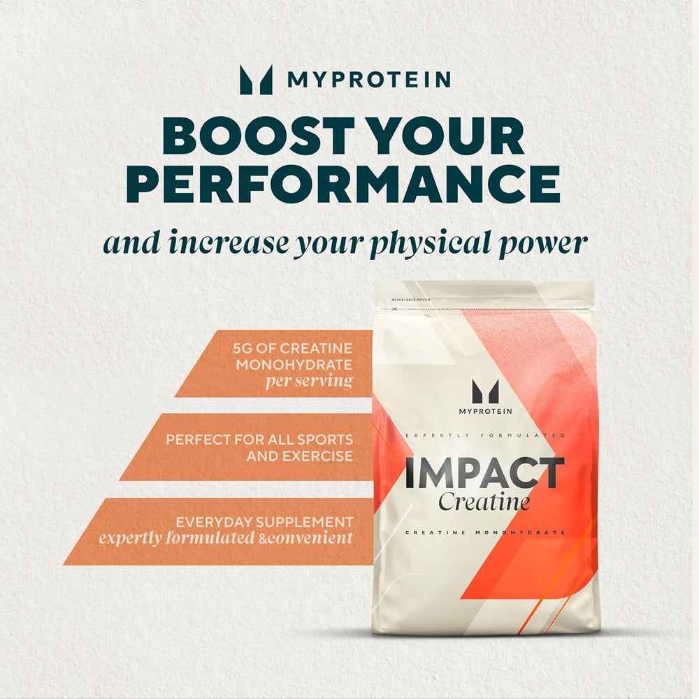 Myprotein creatine monohydrate scoop 5 g serving for precise dosing.