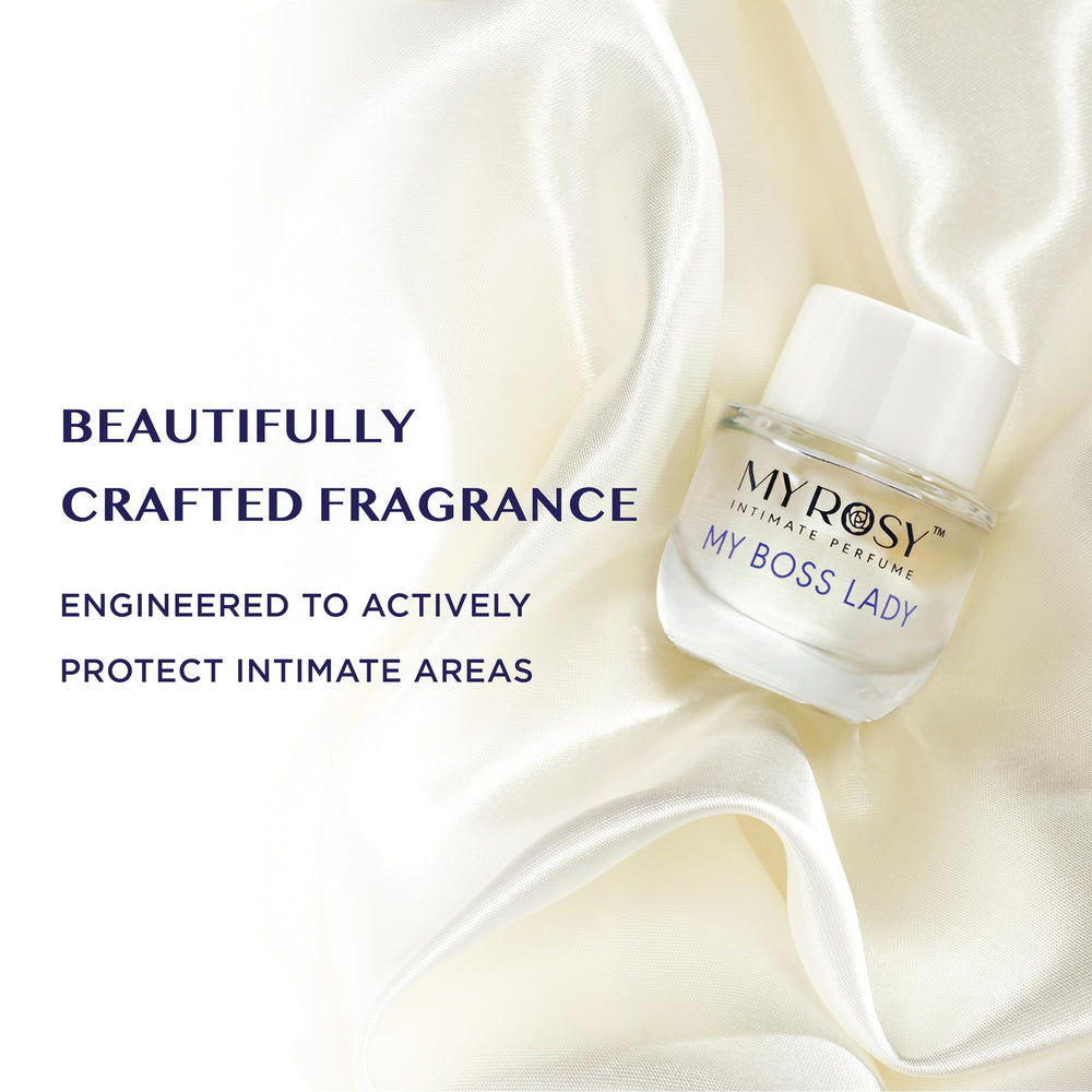 MYROSY Lady perfume oil applied on underwear liner for gentle, targeted scent