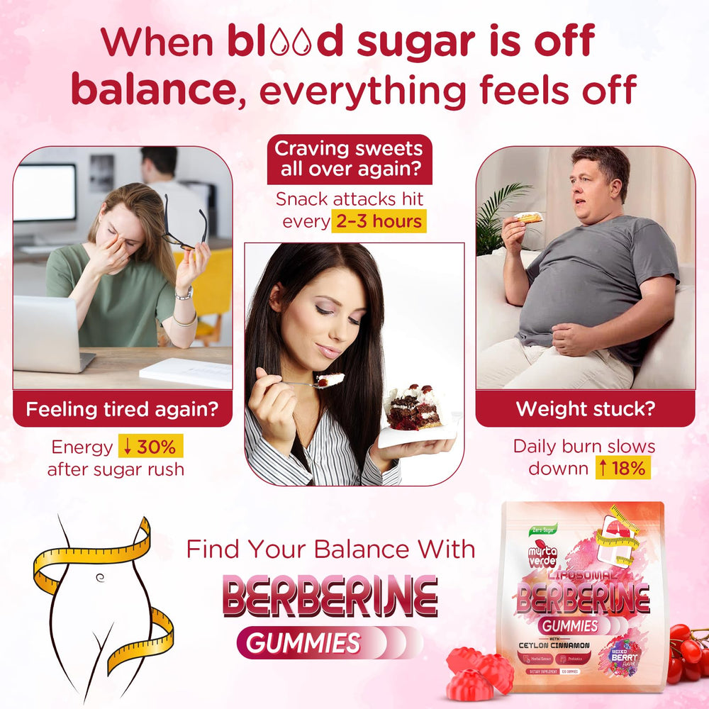 Myrtaverde Berberine Gummies 120-count pouch for easy daily use