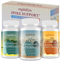 Mystidow Spike Support Trio bottle front view showcases liposome absorption benefits.
