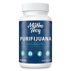MythoTecq detox bottle front showing premium herbal blend for daily wellness
