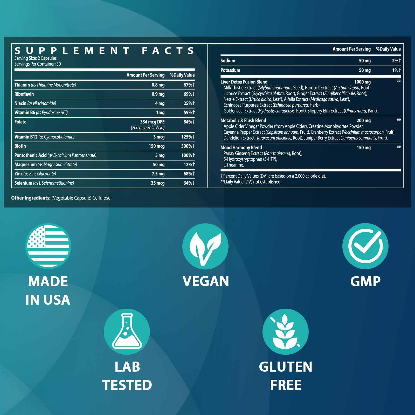 MythoTecq detox bottle front view packaging for convenient detox routine.