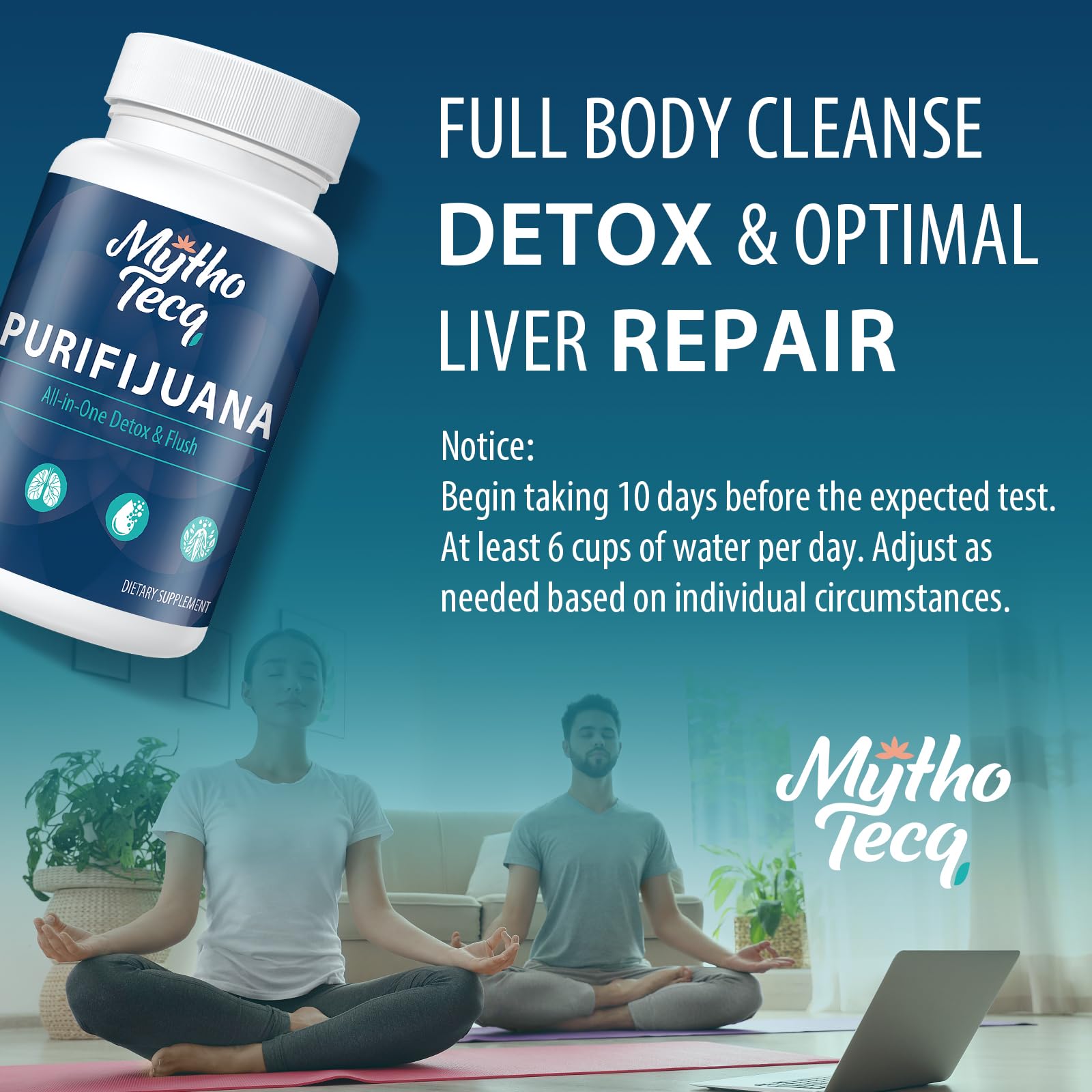MythoTecq detox bottle with seal emphasizes quality assurance and safety