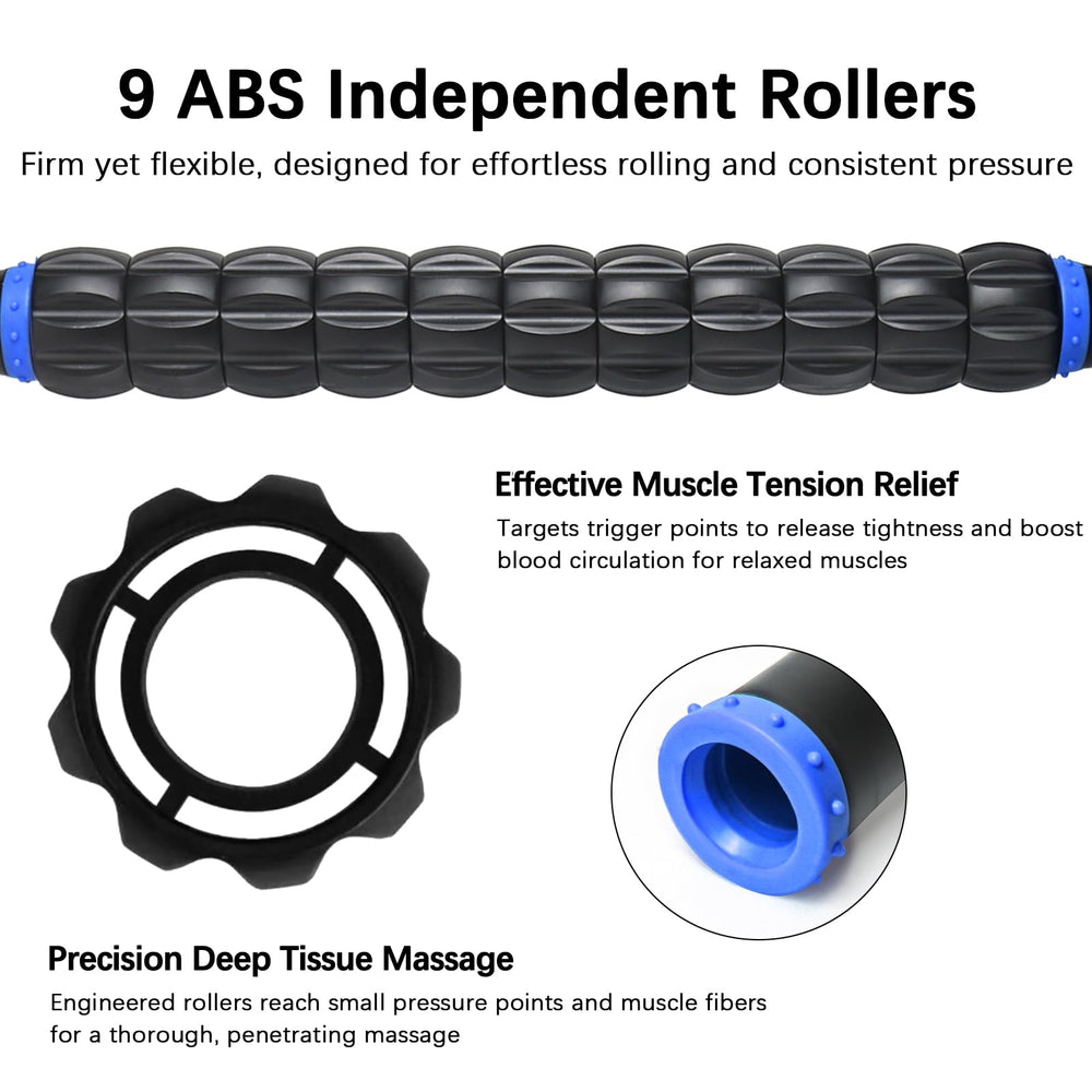 MZDXJ Roller Stick in action, deep tissue rolling and trigger point relief.