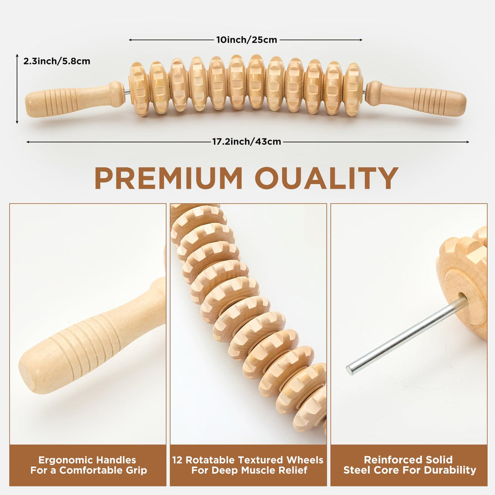 MZDXJ rodillo de madera para relajación muscular y alivio puntual.