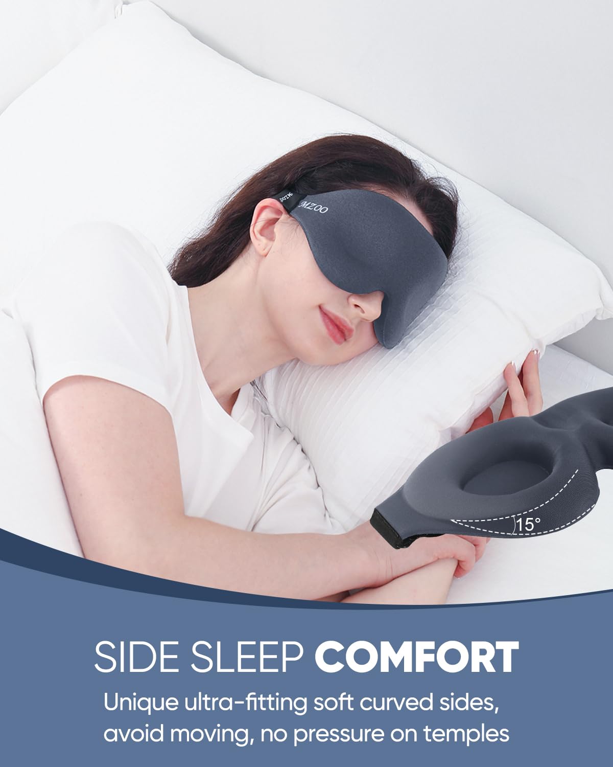 MZOO light-blocking eye mask with contoured cups blocks light