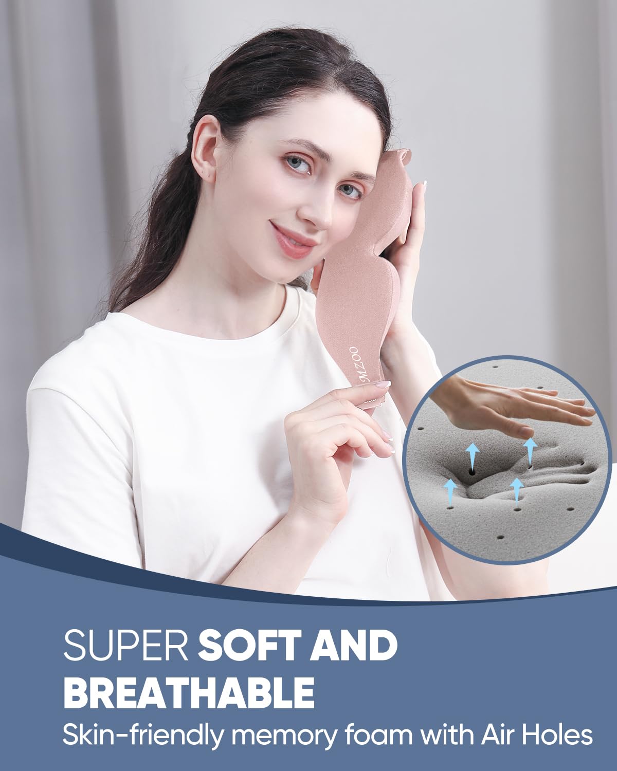 MZOO soft fabric with memory foam stays cool while blocking light.