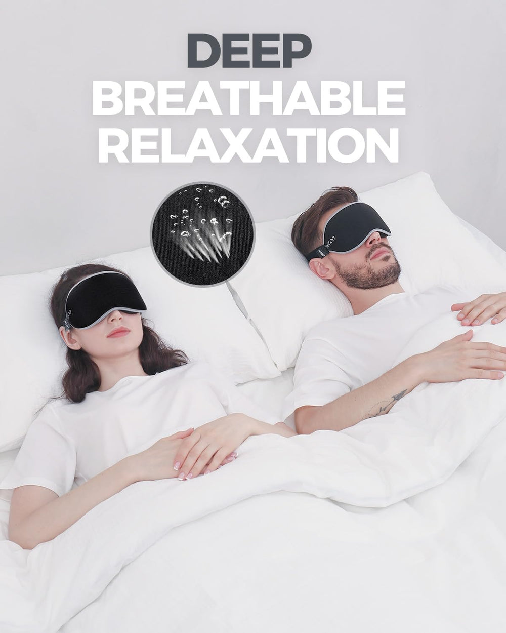 MZOO luxury sleep mask with adjustable headband fits all head sizes