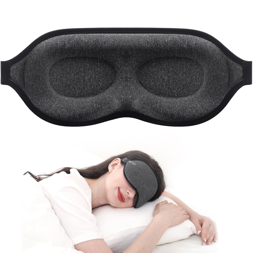 MZOO luxury sleep mask full blackout blocks light completely for daytime naps.