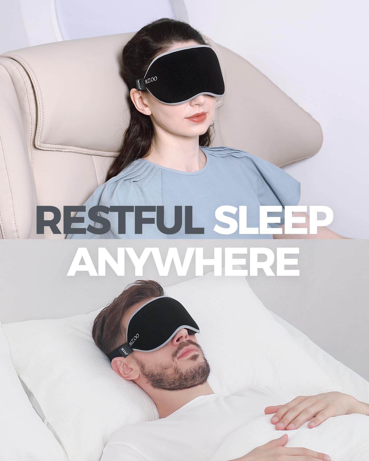 MZOO luxury sleep mask ideal for travel and on-the-go rest