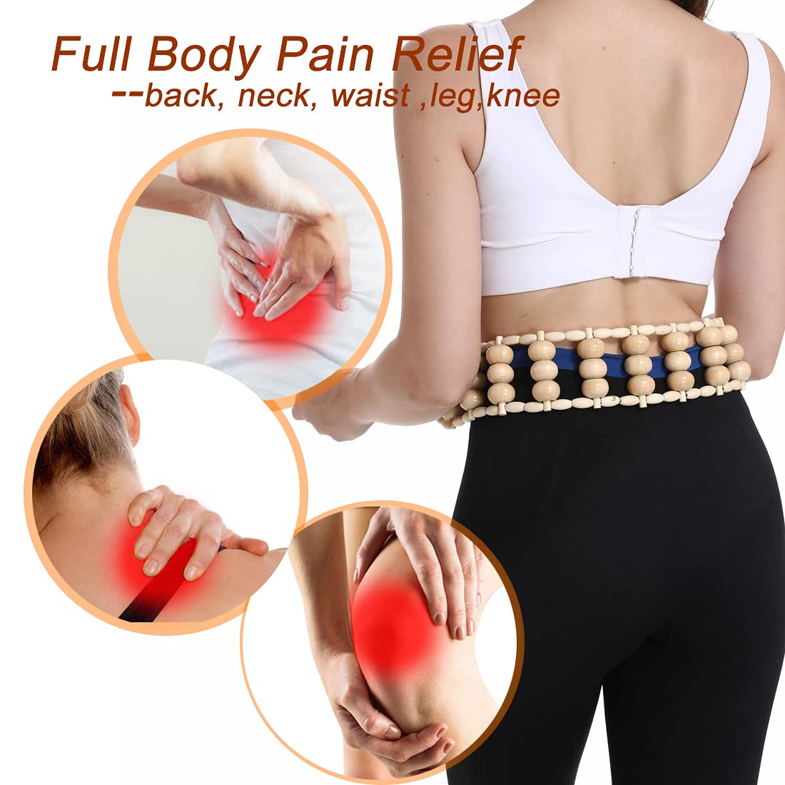 Na.c Health wooden therapy roller rope shoulders relief and circulation boost