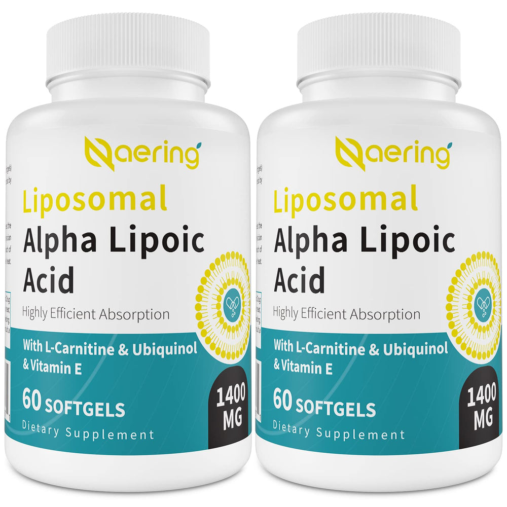 Naering liposomal alpha lipoic acid softgels bottle showing high-dose antioxidant support