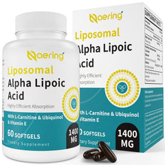 Naering liposomal alpha lipoic acid 1400mg softgel bottle showcasing high-dose antioxidant delivery