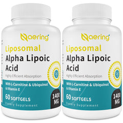 Naering liposomal alpha lipoic acid softgels bottle showing high-dose antioxidant support