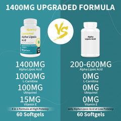 Naering alpha lipoic acid label detail highlighting GMP quality and non-GMO