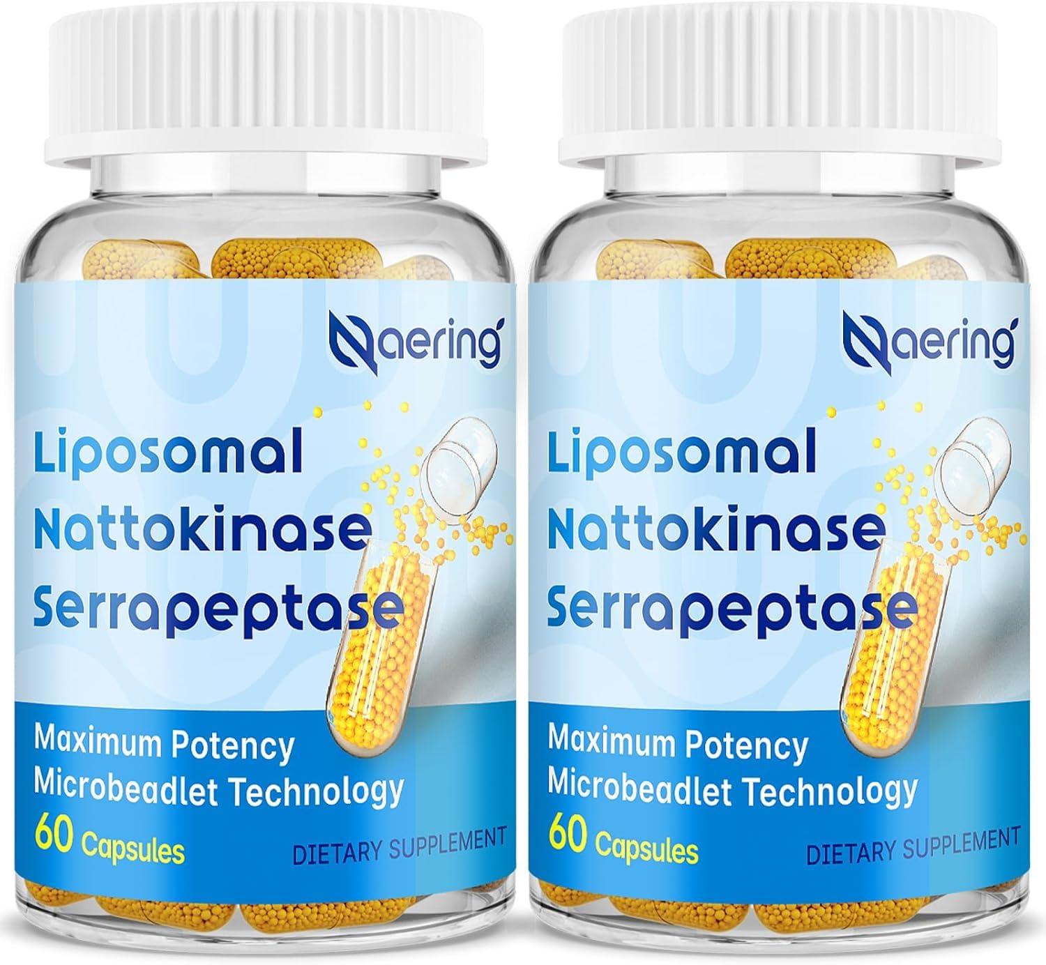 Naering Liposomal Nattokinase bottle label hints at premium delivery for daily wellness.
