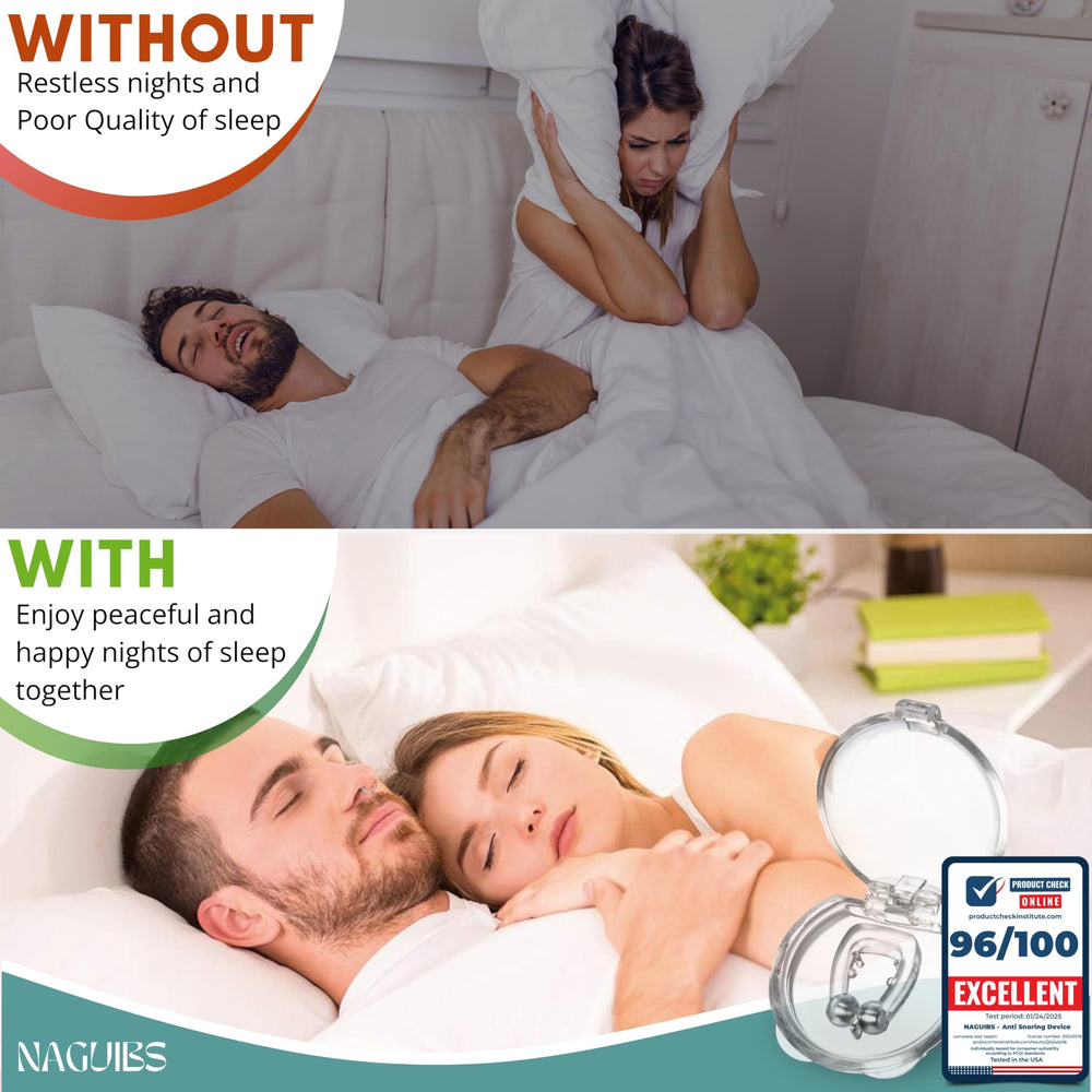 NAGUIBS snore stopper magnet noseclip aids quieter nights for couples.