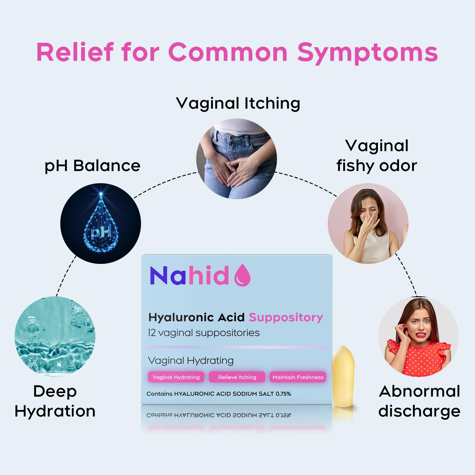 Nahid vegan non-GMO plant extracts emphasize safe daily use.