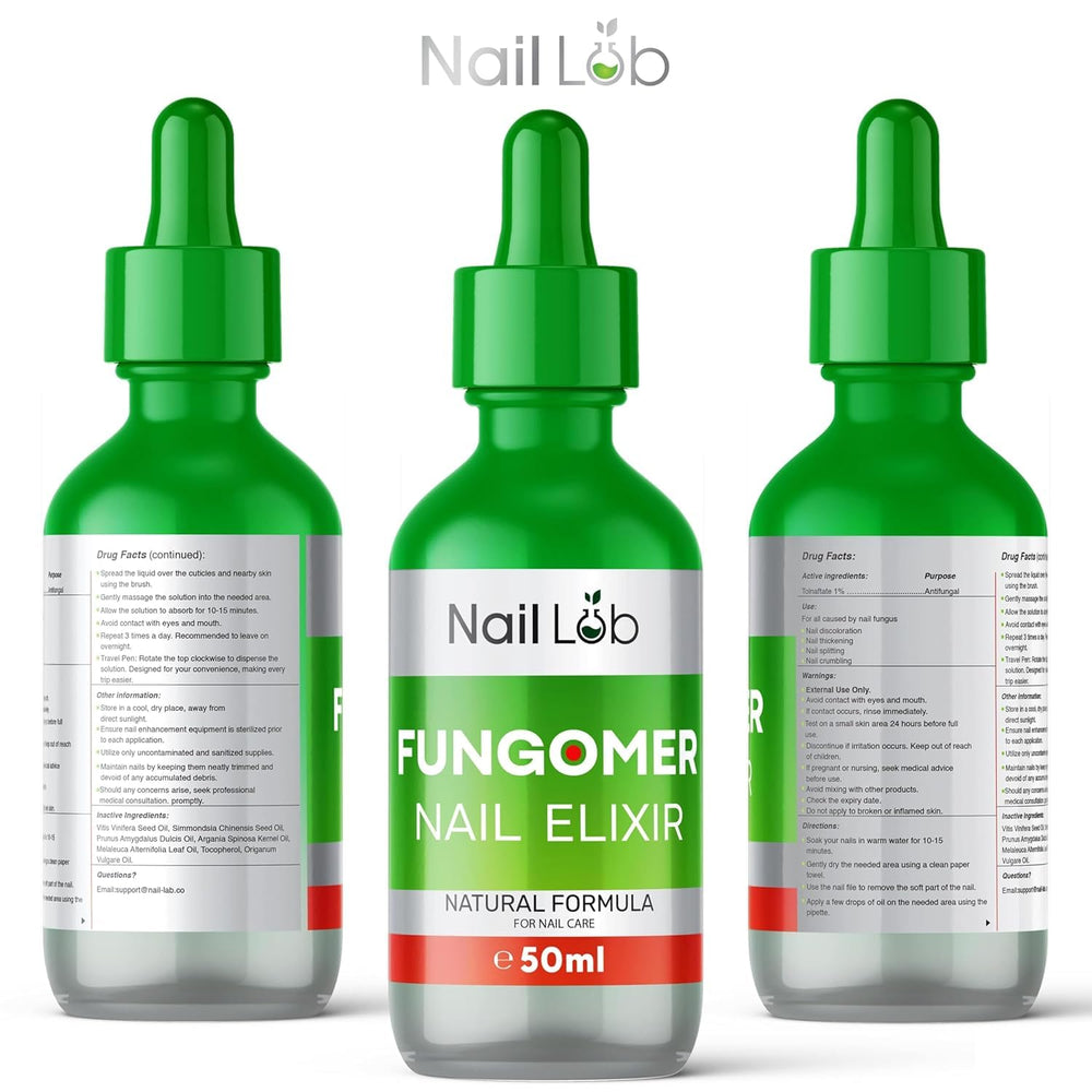 Nail Lab packaging and at-home use guide view for care routine.