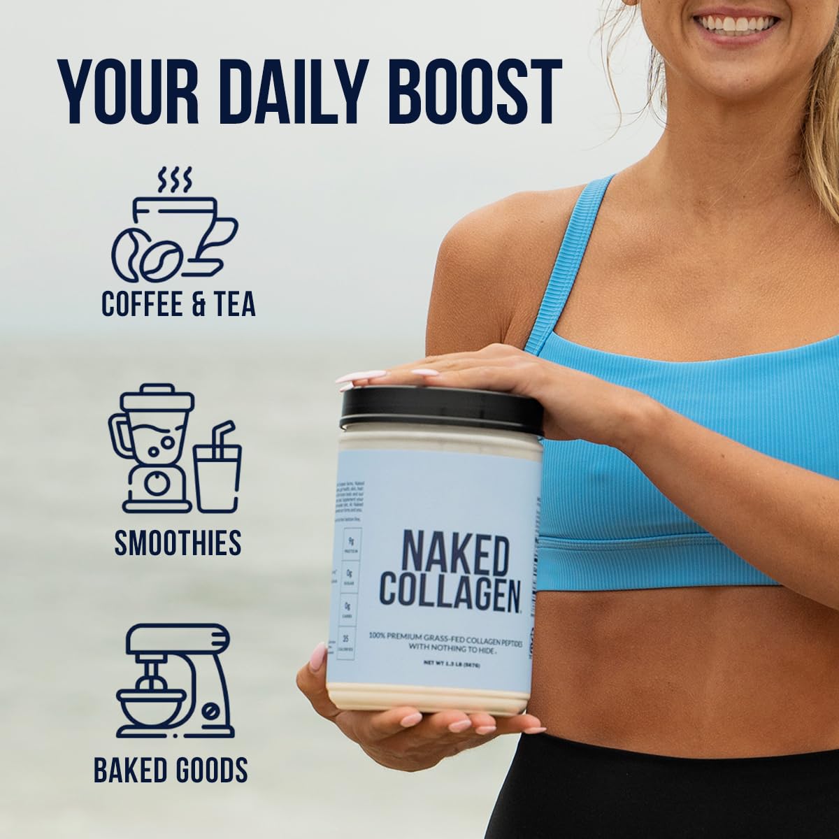 NAKED Chocolate Collagen label closeup, shows third-party tested purity.