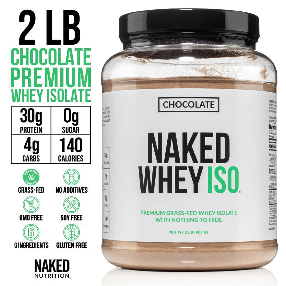 NAKED Chocolate Whey Isolate sourced from grass-fed cows in New Zealand