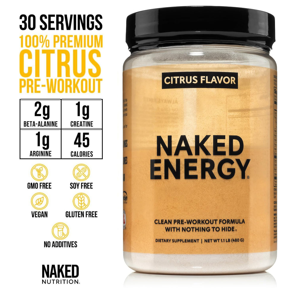 NAKED Citrus Energy prepared drink ready to mix for workouts.