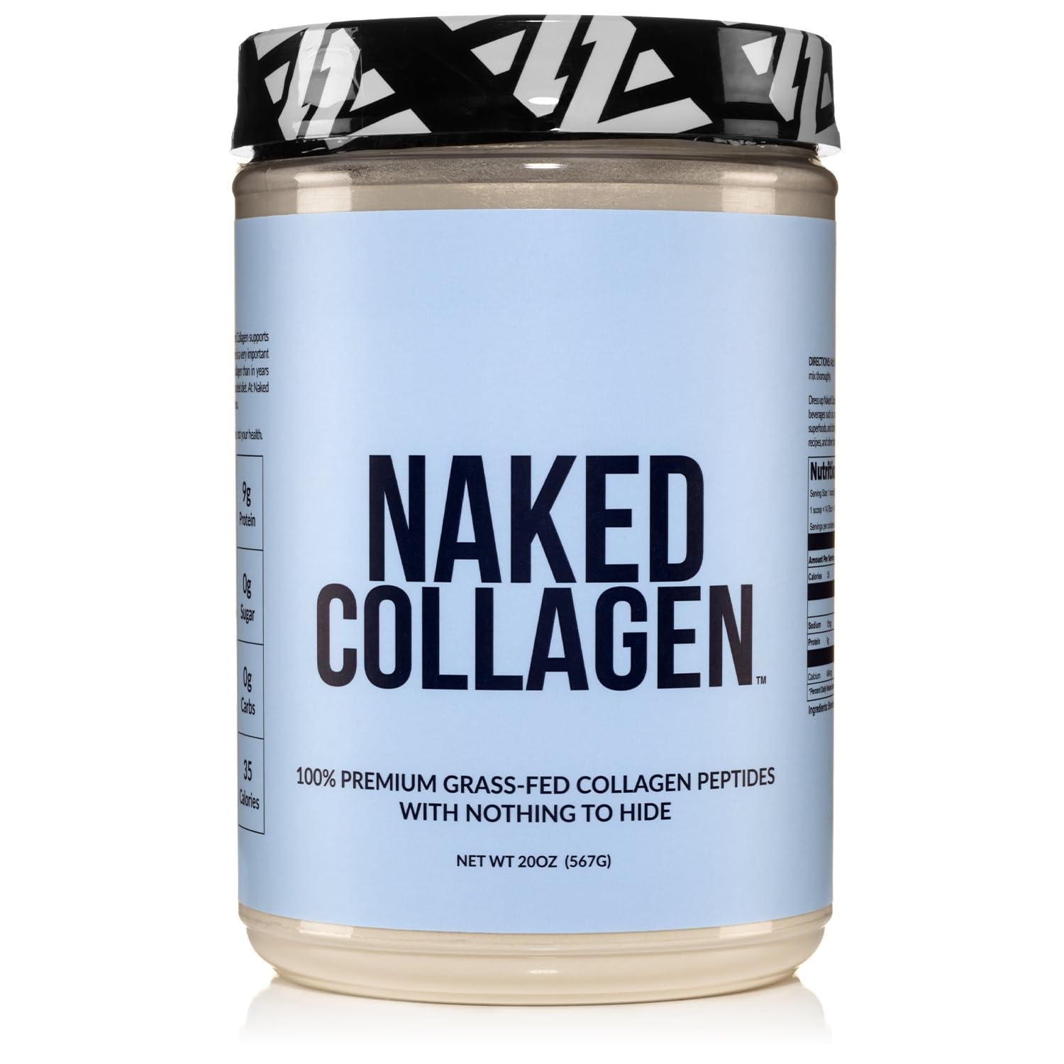 NAKED Collagen Peptides bottle highlights pasture-raised sourcing for potential joint support.