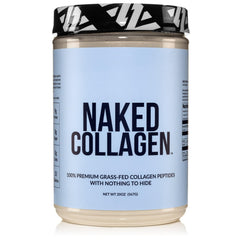 NAKED Collagen Peptides bottle highlights pasture-raised sourcing for potential joint support.