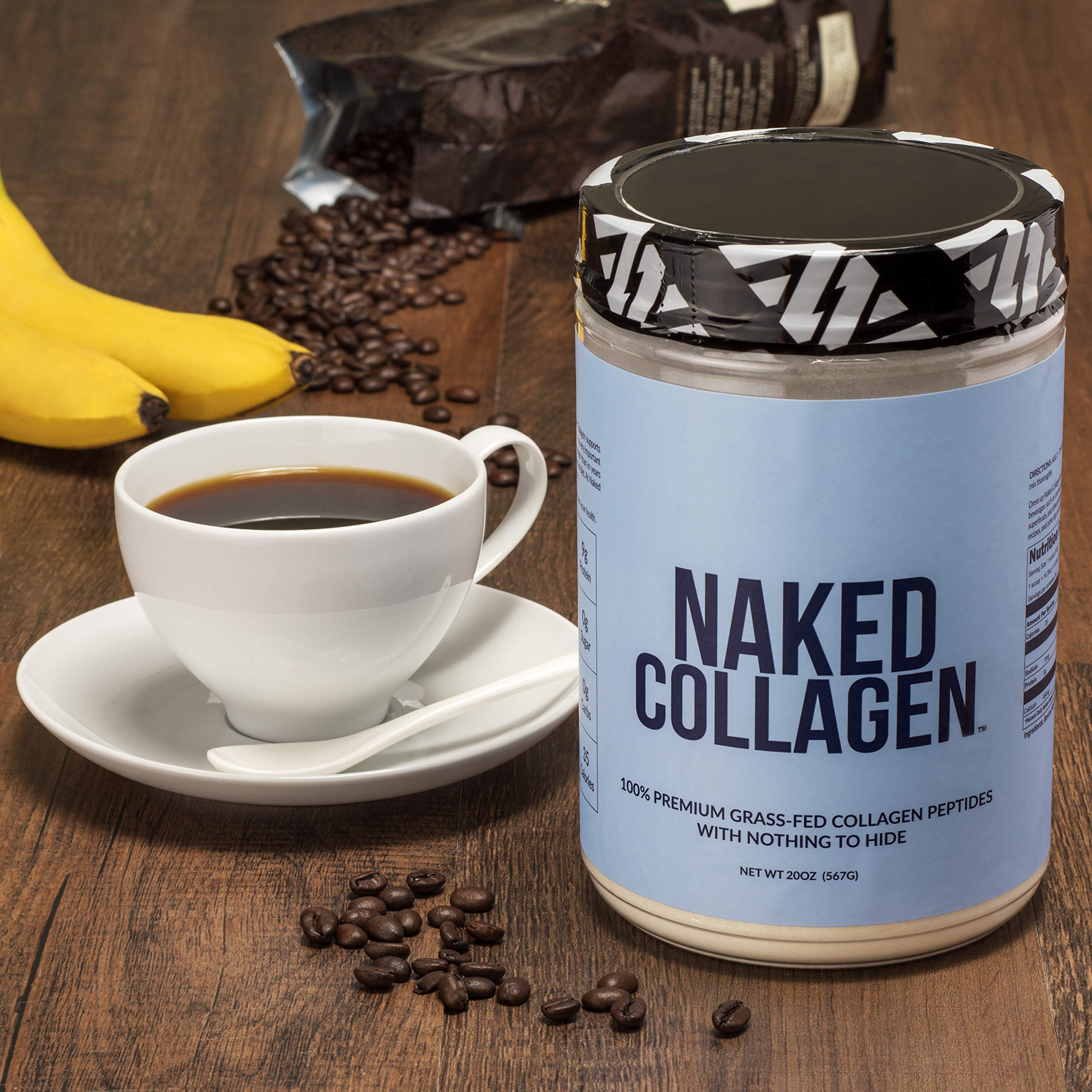Third-party testing seal on Naked Collagen packaging ensuring safety and quality.