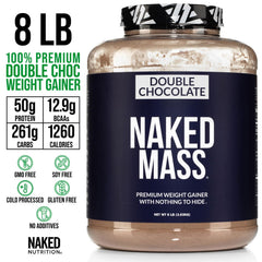 NAKED Double Chocolate Mass pour into a glass for a rich chocolate shake