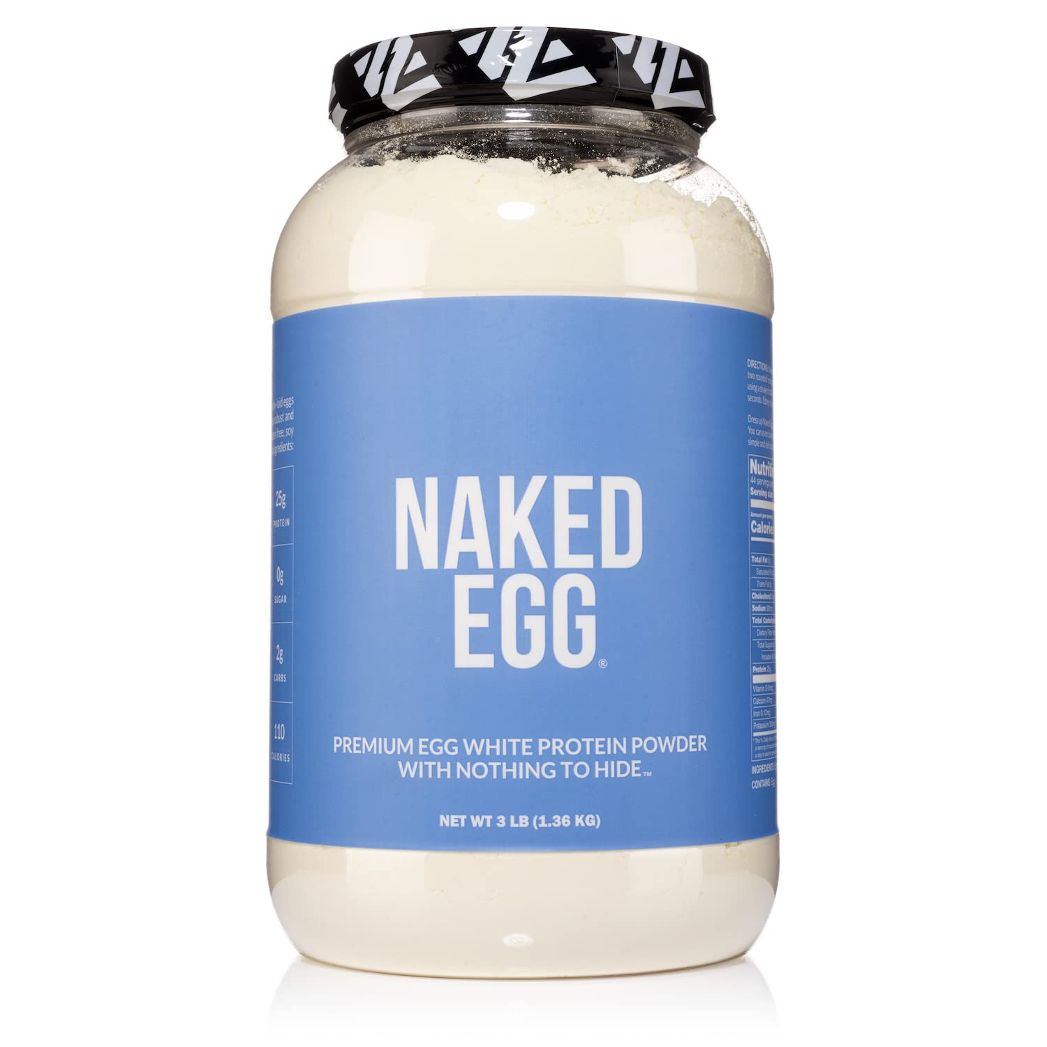NAKED egg white protein bottle, perfect for quick, clean paleo shakes.