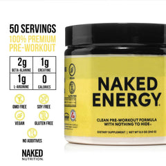 Ingredients label highlights vegan sugar free blend