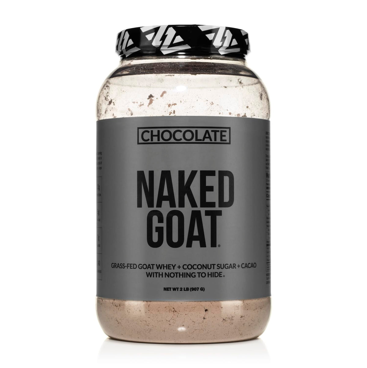 NAKED Goat Chocolate Protein Powder pour: smooth, protein-rich shake option.