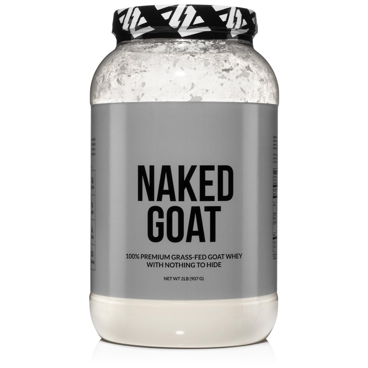 NAKED Goat whey powder bulk bag showing pure ingredients for convenient protein supplementation.