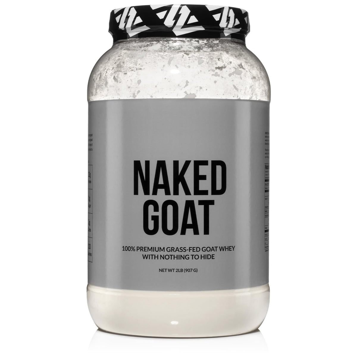NAKED Goat whey powder bulk bag showing pure ingredients for convenient protein supplementation.