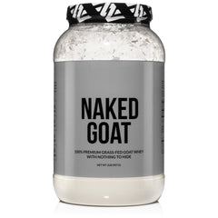 NAKED Goat whey powder bulk bag showing pure ingredients for convenient protein supplementation.