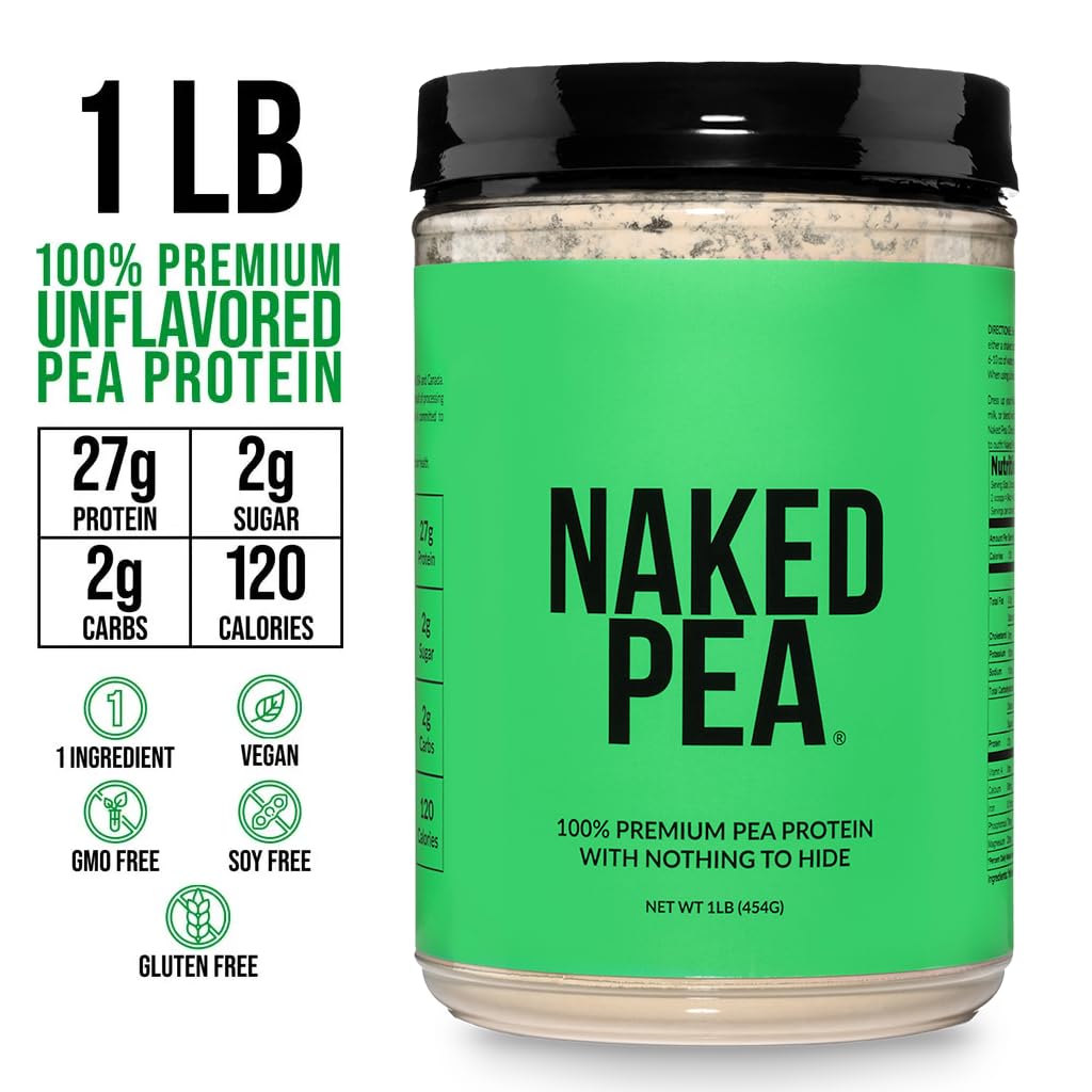 Naked Pea bag hero showing single-ingredient plant protein packaging